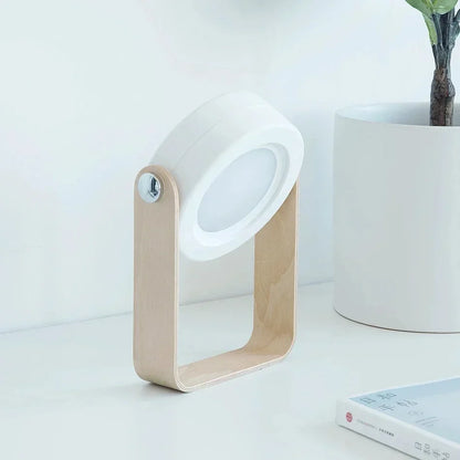 Purilite Select Telescopic Folding LED Touch Night Lamp with Wooden Handle Portable Rechargeable Table Lantern