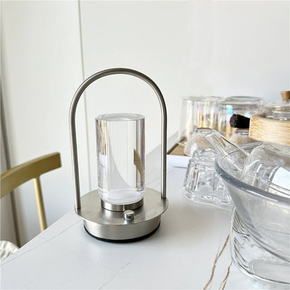 Purilite Select Retro Metal Touch Table Lamp | 3 Color Dimming Ambient Night Light | Rechargeable LED Desk & Bedside Lamp