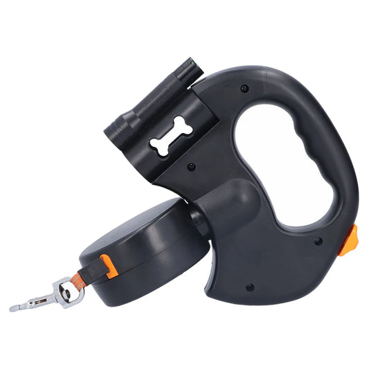 Purilite Select Retractable Double Dog Leash with Flashlight & Bag Dispenser