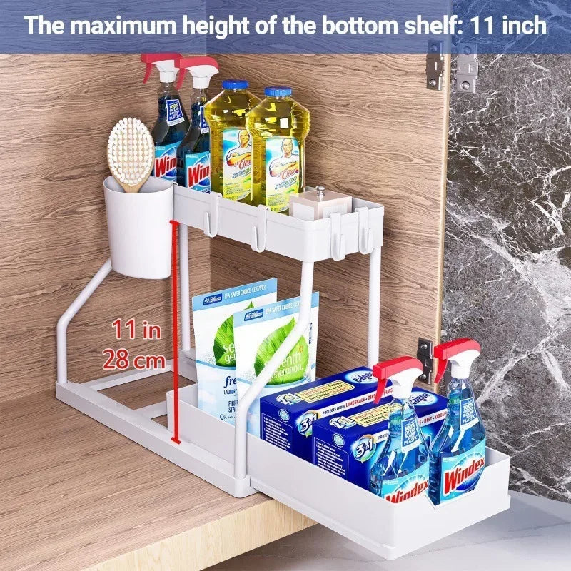 Purilite Select 2-Tier Pull-Out Storage Organizer Shelf