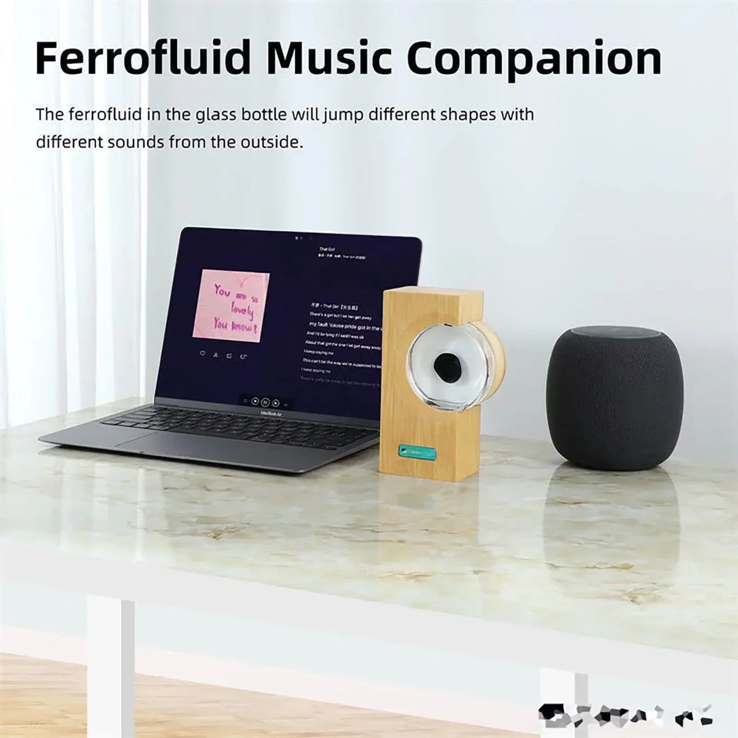 Purilite Select Sound Equipment Motion Sensor | Portable Visual Music Speaker | Wireless Mini Magnetic Fluid Speaker | Desktop Music Partner