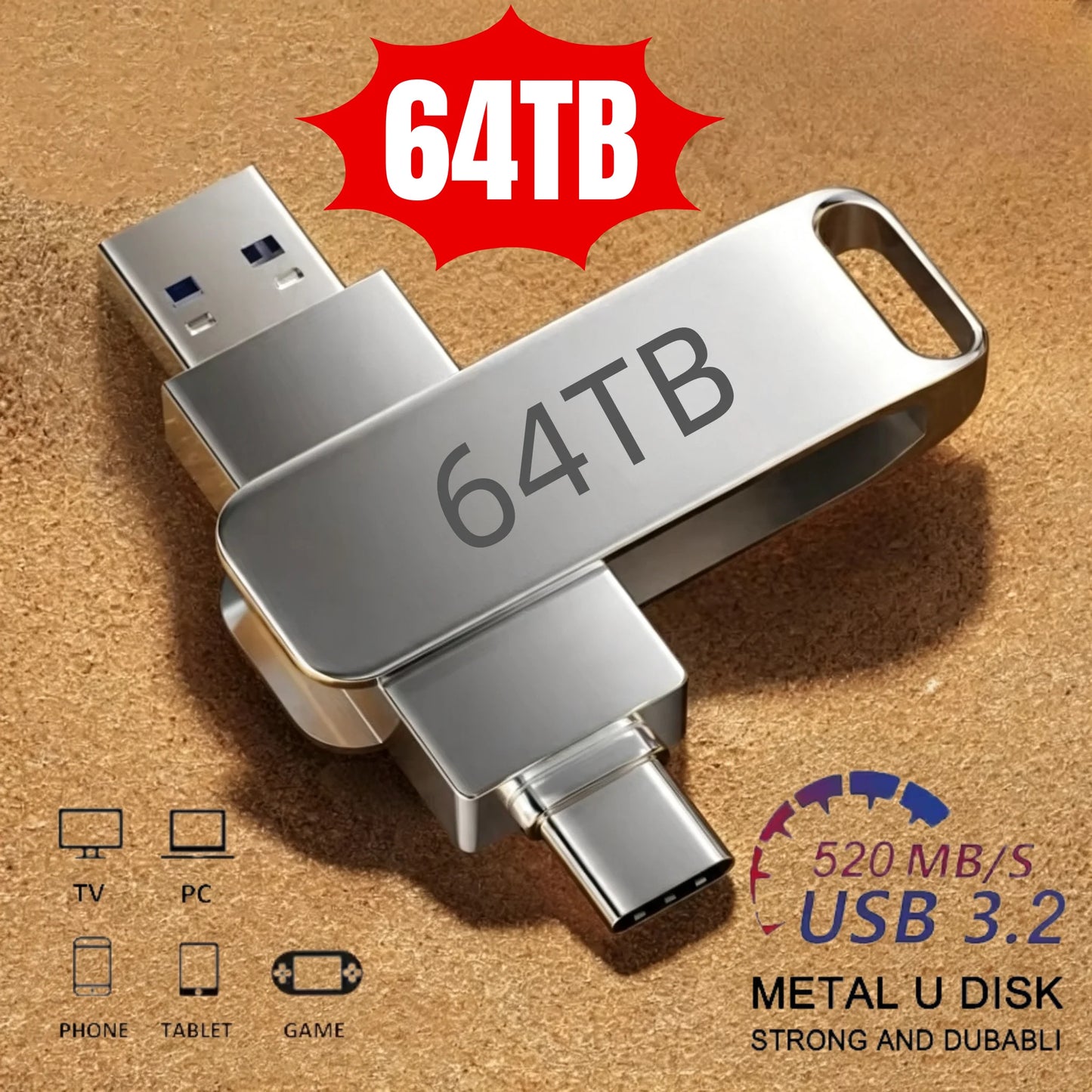 Purilite Select USB 3.2 High-Speed Metal Flash Drive, Portable Waterproof USB Memory Stick for PC, Laptop & Data Storage