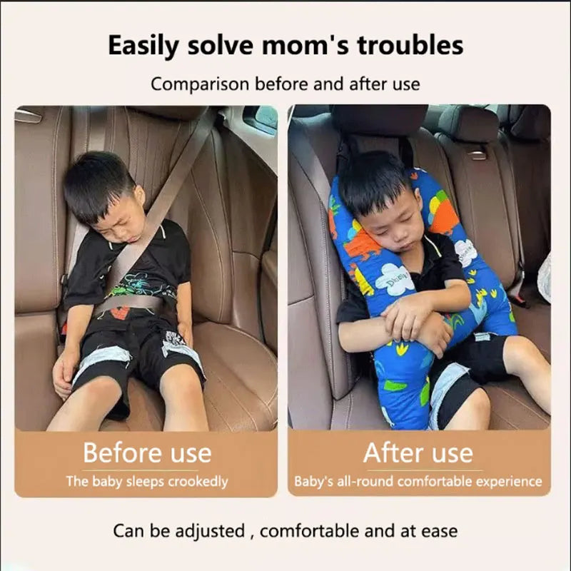 Purilite Select Car Sleeping Safety H-Shape Travel Pillow | Adjustable Head & Neck Support Cushion for Kids and Adults