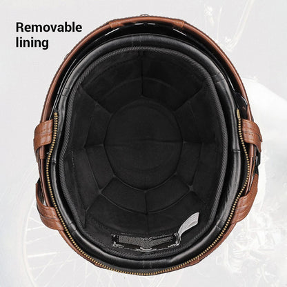 Purilite Select Retro Motorcycle Helmet | DOT Certified Half Helmet | Unisex Riding Helmet | Lightweight Scooter Helmet | Four Seasons Moto Casco