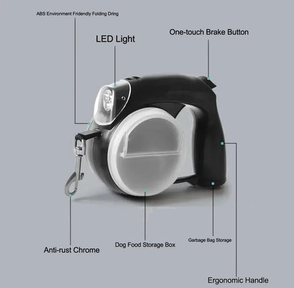 Purilite Select Retractable Dog Leash with Light