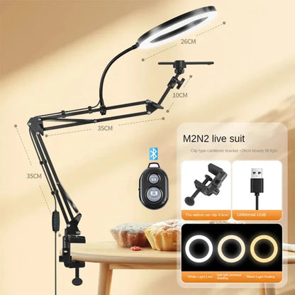 Purilite Select Live-Streaming Clamp Stand with Fill Light & Phone Mount
