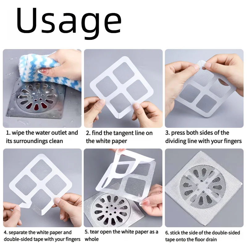 Purilite Select Floor Drain Sticker | Insect Proof Bathroom Hair Filter Mesh | Self Adhesive Sewer & Kitchen Anti Blocking Net