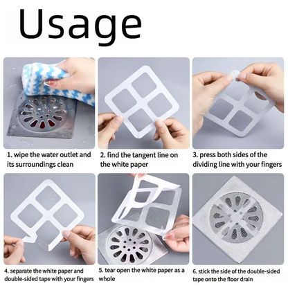 Purilite Select Floor Drain Sticker | Insect Proof Bathroom Hair Filter Mesh | Self Adhesive Sewer & Kitchen Anti Blocking Net