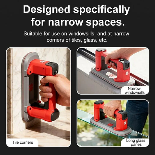 Purilite Select Electric Vacuum Suction Cup Lifter | 2400mAh Rechargeable Battery | Narrow Panel Glass Tile Heavy-Duty Lifting Tool