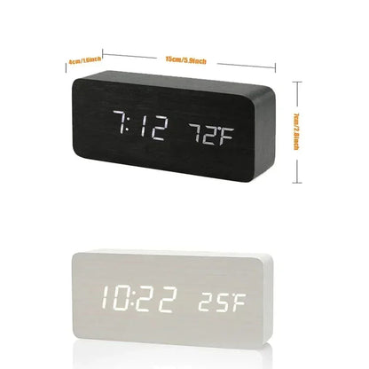 Purilite Select Digital Wooden LED Alarm Clock