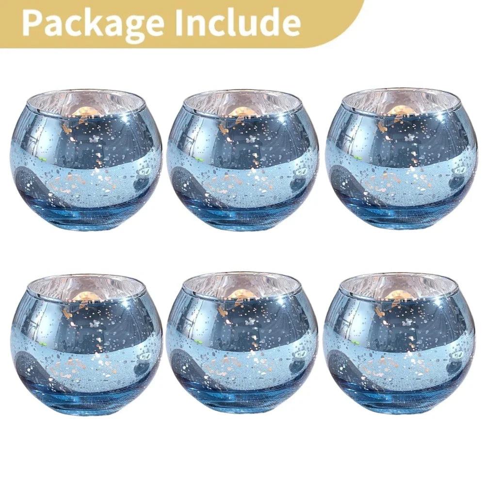 Purilite Select 6/12Pcs Round Speckled Glass Votive Candle Holders