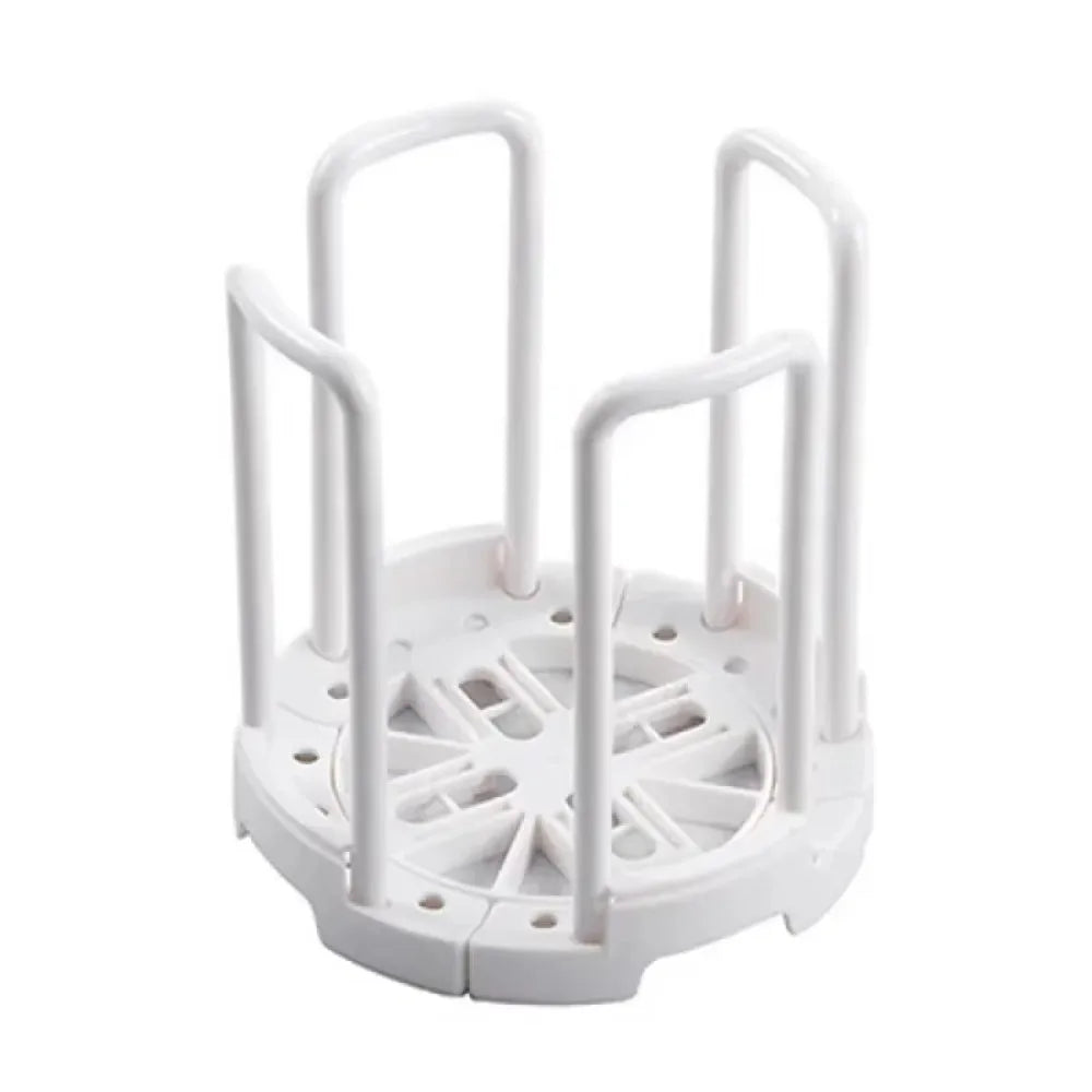 Purilite Select Retractable Bowl Holder Kitchen Organizer | Drainable Cabinet Dish Rack | Space-Saving Storage | Removable Water Cup Holder | PP Plastic Kitchen Accessory