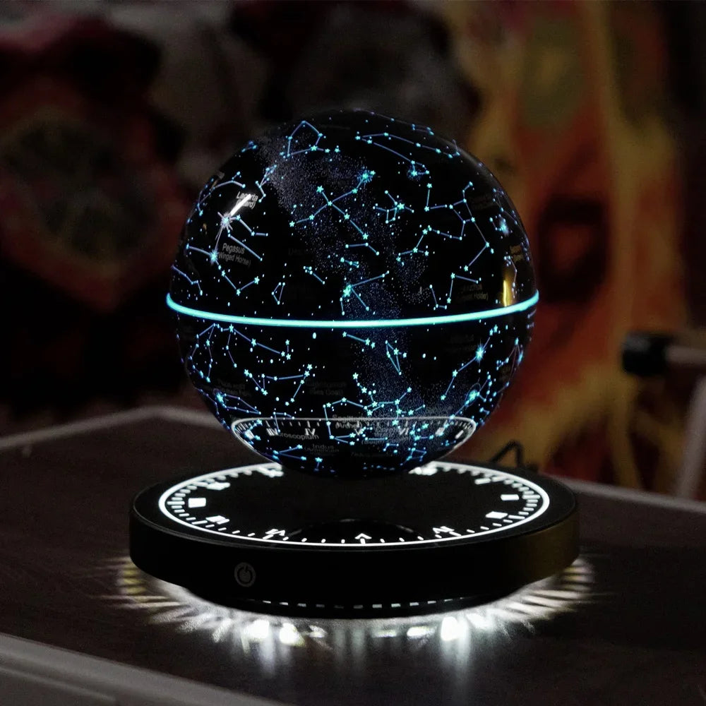 Purilite Select | Levitating Starry Globe Floating Lamp | Rechargeable Touch Control RGB Table Light for Home and Office Decor