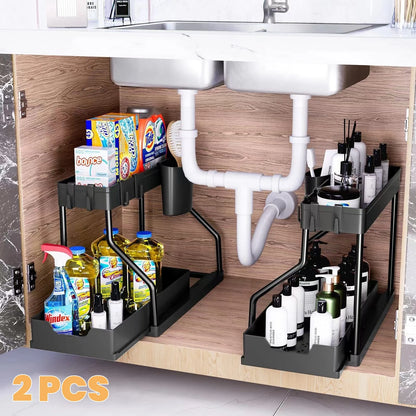 Purilite Select 2-Tier Pull-Out Storage Organizer Shelf