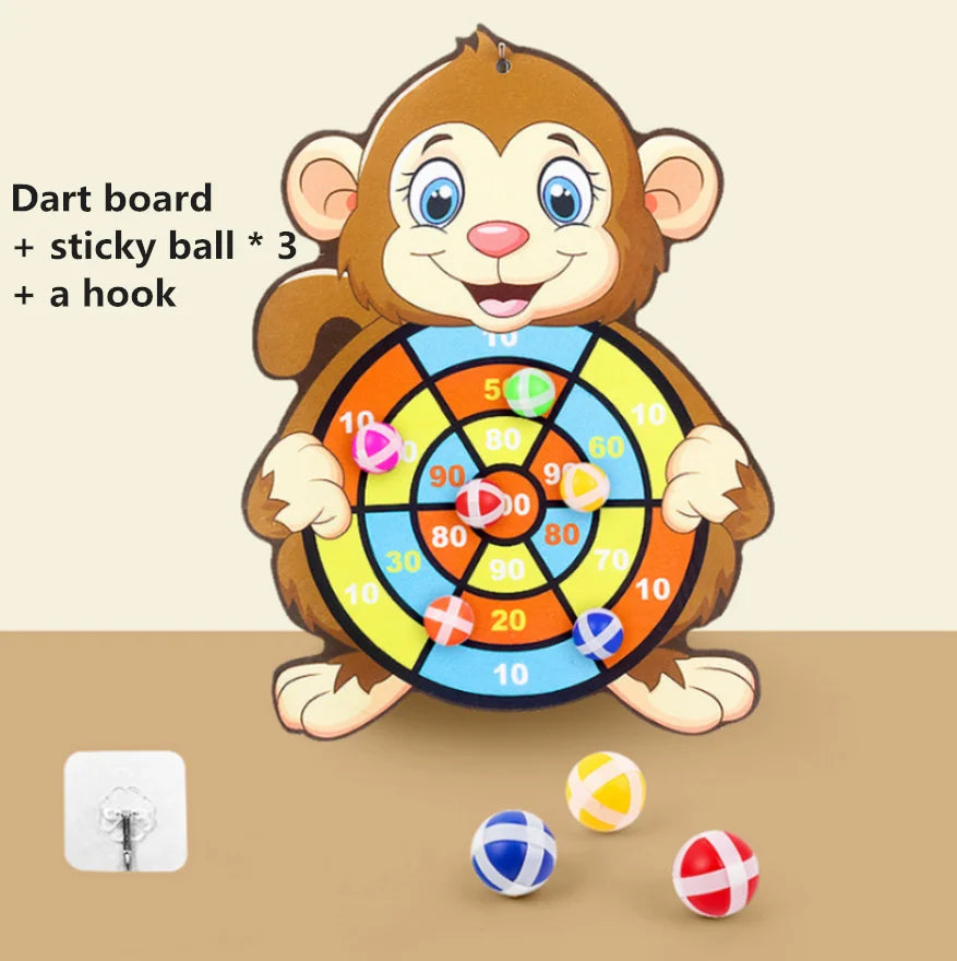 Purilite Select Montessori Cartoon Animal Dart Board Sticky Ball Toy
