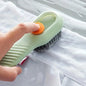 Purilite Select Multi-Function Long Handle Cleaning Brush with Press-On Liquid Dispenser for Shoes and Household Cleaning (Set of 3)