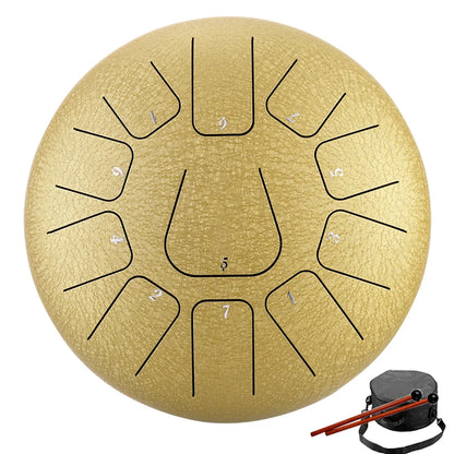 Purilite Select | 8 Inch Steel Tongue Drum 11 Notes | Key of F Handpan Drum | Meditation Yoga Musical Instrument with Carry Bag