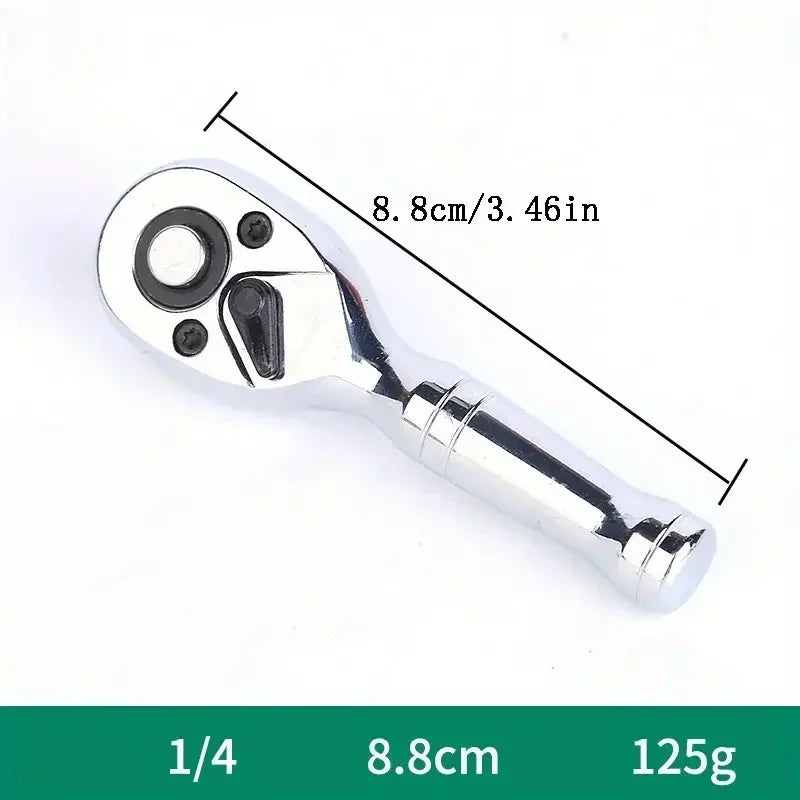Purilite Select 1/4, 3/8, 1/2 Inch Drive Stubby Ratchet Set
