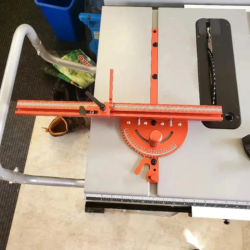 Purilite Select 1-Piece Miter Gauge & 400MM Aluminium Profile Fence with Track Stop – Sawing Assembly Angle Ruler for Table Saw & Router Table