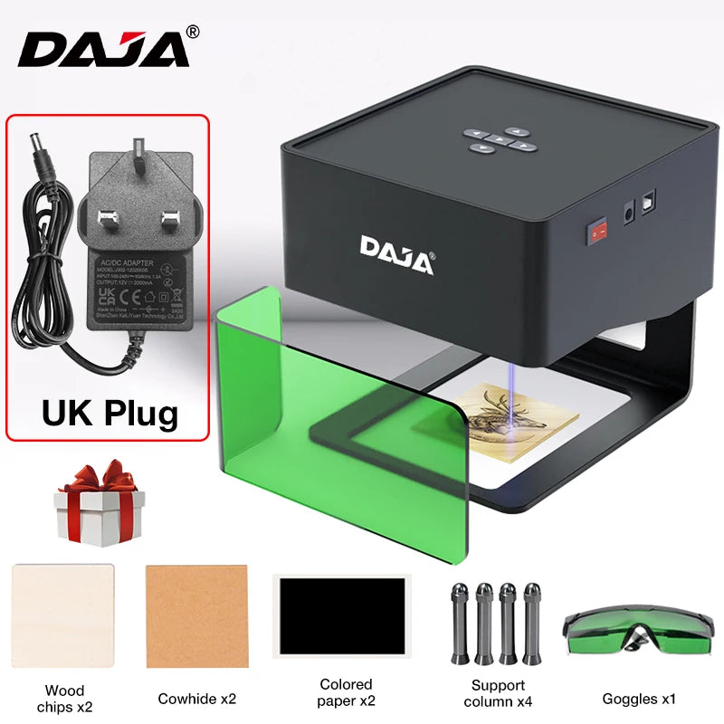 Purilite Select | DAJA DJ6 Mini Portable Laser Engraver | Bluetooth DIY CNC Machine | 3W Laser | 80×80mm