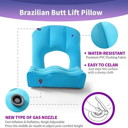 Purilite Select Inflatable Butt Lift Pillow Set | Lightweight Seat Cushion with Back Support | Portable Comfort Cushion with Carrying Bag