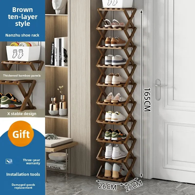 Purilite Select Narrow Wooden Shoe Rack