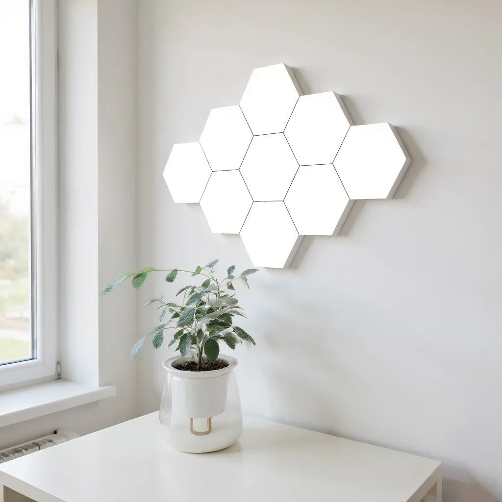 Purilite Select | Hexagon Touch LED Wall Light 6-Pack | Dimmable Night Light | Modern Wall Decor Lighting