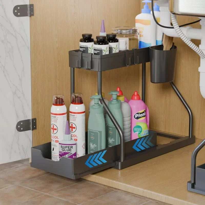 Purilite Select 2-Tier Pull-Out Storage Organizer Shelf