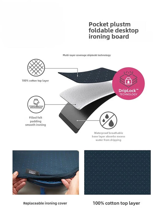 Purilite Select | Mini Folding Ironing Board | Desktop Ironing Pad | Compact Household Ironing Table