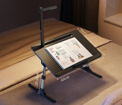 Purilite Select Foldable Lift Small Laptop Desk | Home Learning & Gaming | Adjustable Bed Lazy Table | Dormitory & Bedroom Computer Table