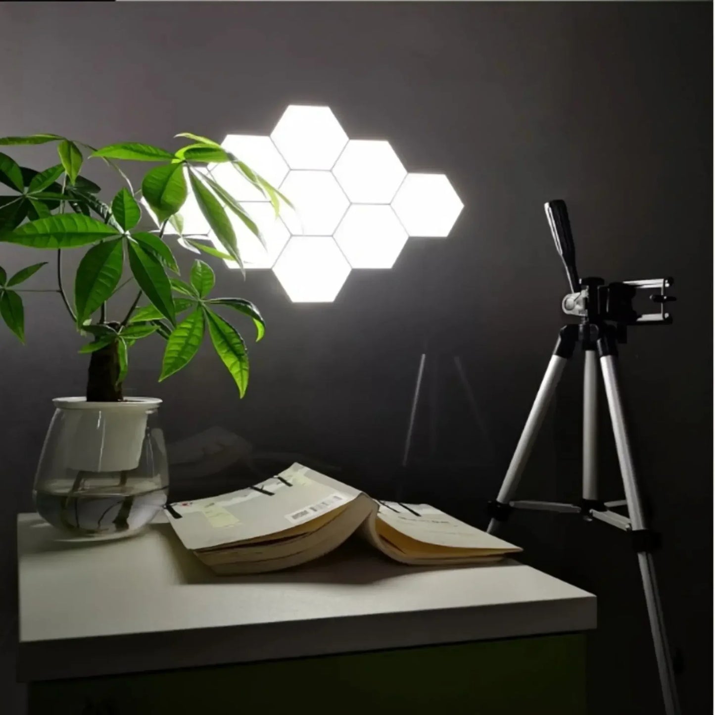 Purilite Select | Hexagon Touch LED Wall Light 6-Pack | Dimmable Night Light | Modern Wall Decor Lighting