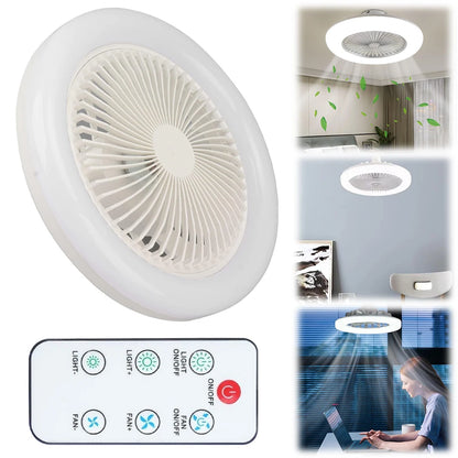 Purilite Select 2-in-1 Ceiling Fan LED Light | E27 Base | Remote Control | Stepless Dimmable | Silent Modern Fan Lamp