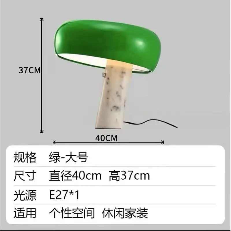 Purilite Select Italian Luxury Designer Mushroom Marble LED Desk Lamp