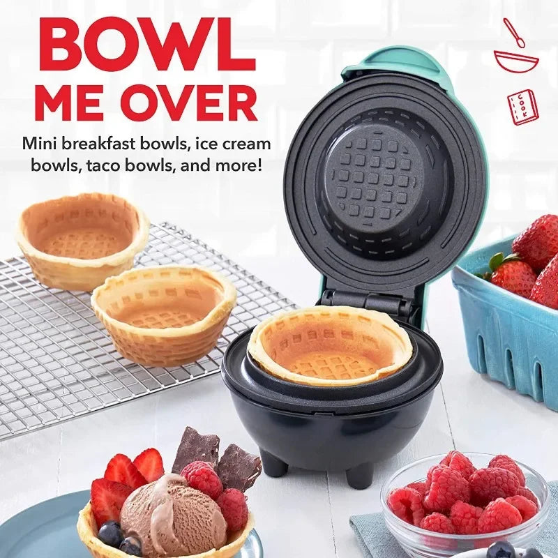 Purilite Select Waffle Bowl Maker Machine | 110–220V Electric Breakfast Dessert Maker | Ice Cream Bowl & Egg Roll Appliance