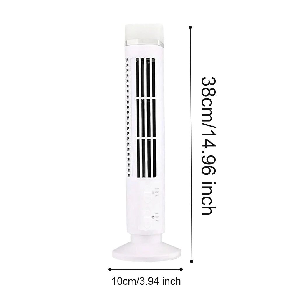 Purilite Select LED Tower Fan Bladeless Cooling Fan 2 Gear Speed Portable Electric Floor Fan