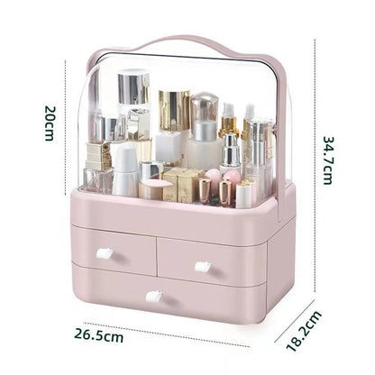 Purilite Select 1PC Cosmetics Receiving Box Dust-Proof Desktop Makeup Organizer with Drawer | Skin Care Products Storage Box | Household Cosmetic Shelf | PP+PS Material