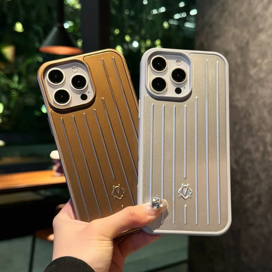 Purilite Select 3D Corrugated Stripe Luxury Business Luggage Case for iPhone 16/15/14/13 Pro Max