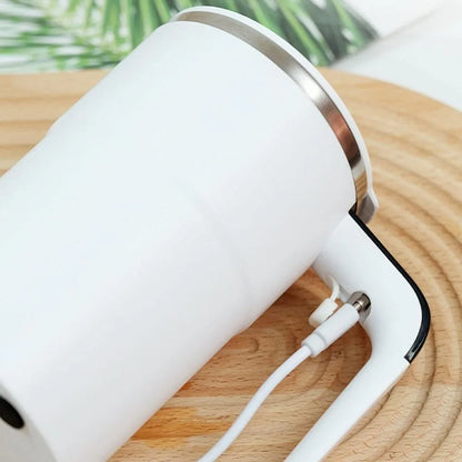 380ML Mini Electric Coffee Cup With Cover Rotating Blender Automatic Mixing Cup USB Charging LED Temperature Display