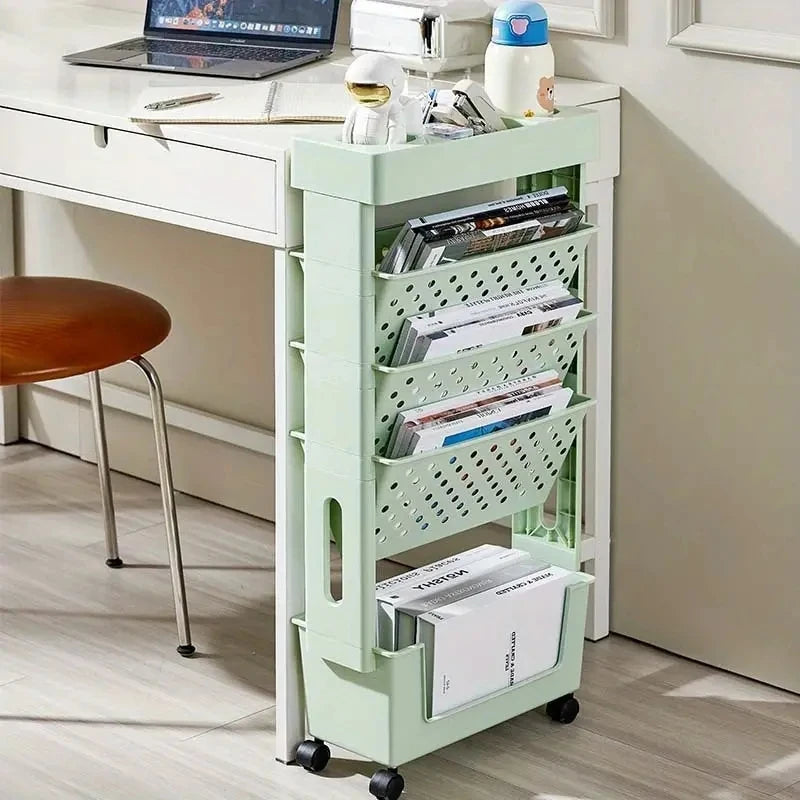 Purilite Select Movable Multi-Layer Book Organizer | Magazine Rack Storage Desk Stand | Books and Stationery Organizer | Office and School Supplies