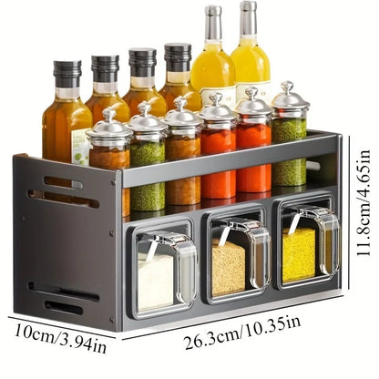 Purilite Select Wall-Mounted Kitchen Spice Rack Storage Set