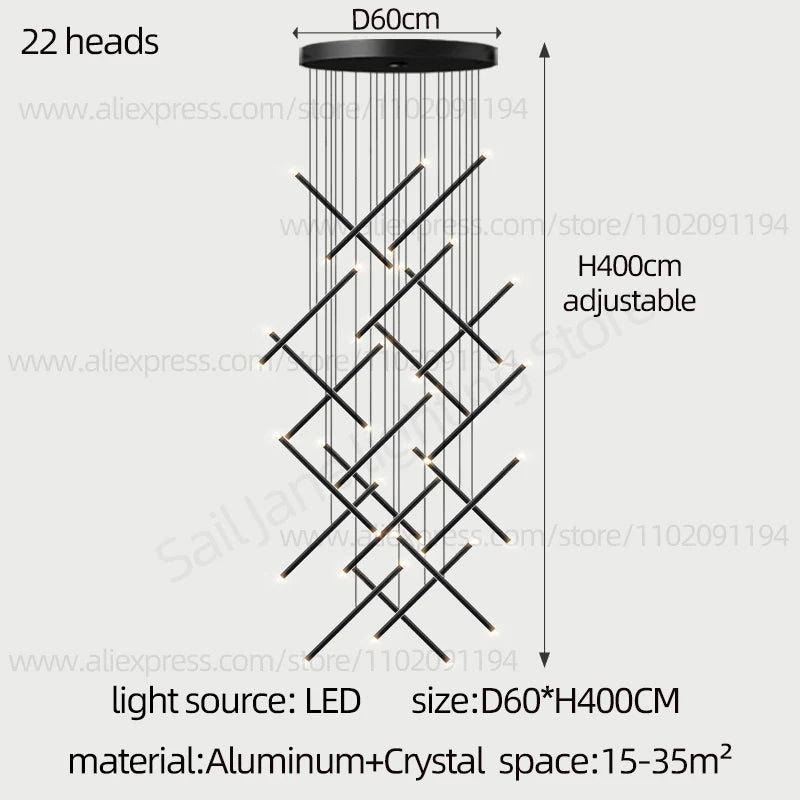 Purilite Select Nordic Style Staircase Pendant Lamp