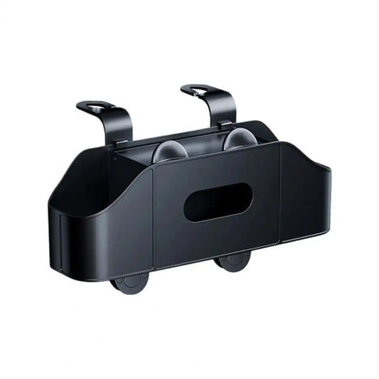 Purilite Select Car Backseat Organizer with Cup Holders | Multifunctional Headrest Hanging Storage Box with Tissue Holder and Accessory Compartments for Vehicle Interior Organization