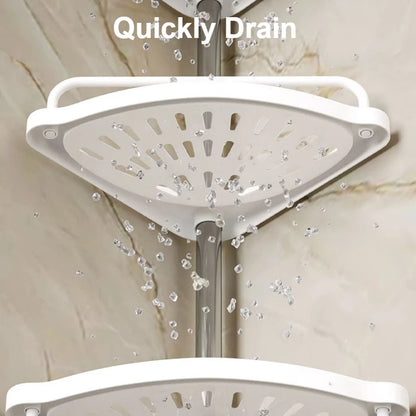 Purilite Select Large Capacity Quick Drainage Bathroom Corner Shelf | Rustproof Stainless Steel Telescopic Punch-Free Organizer | Toilet & Kitchen Storage