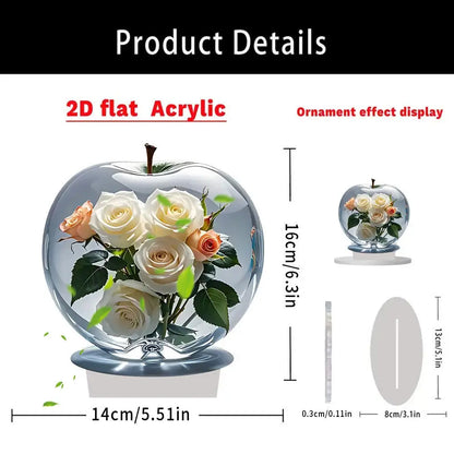 Purilite Select 2D Acrylic Apple Shape Table Ornaments
