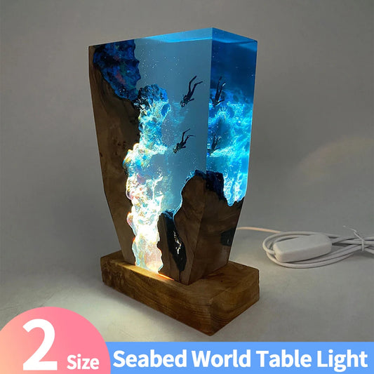 Purilite Select Seabed Exploration Resin Table Light | Deep Sea Diver Night Lamp | Artistic Desk & Bedroom Decor