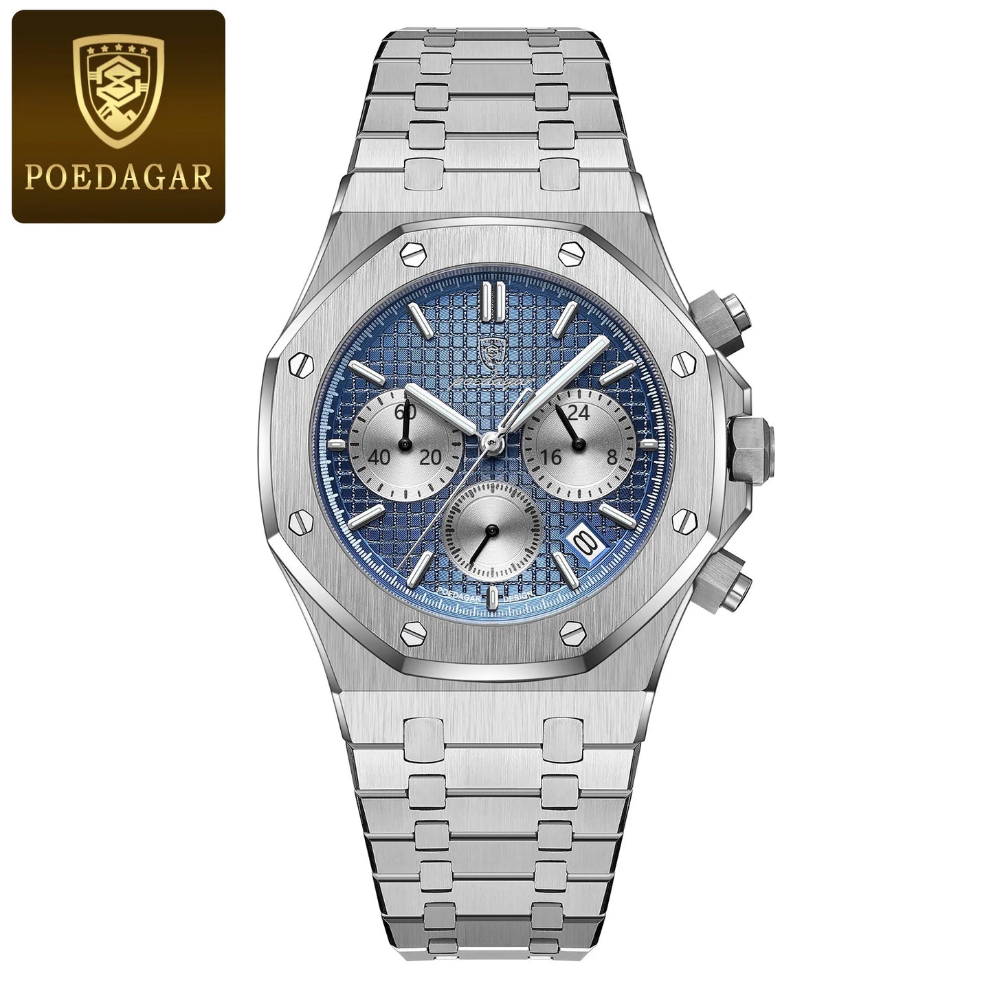 POEDAGAR 926 Original Luxury Men’s Stainless Steel Chronograph Quartz Watch