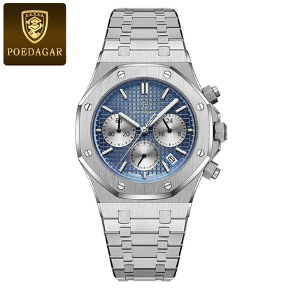 POEDAGAR 926 Original Luxury Men’s Stainless Steel Chronograph Quartz Watch