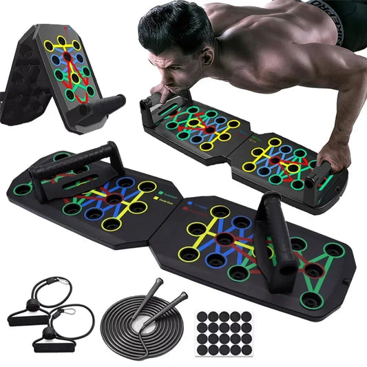Purilite Select | Foldable Push-Up Board Fitness Rack | Color-Coded Strength Training System for Chest, Arms & Abs | Home Workout Equipment