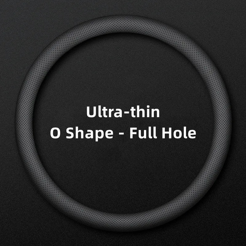 Purilite Select Ultra-Thin Universal Car Steering Wheel Cover – Breathable Faux Leather Wrap (37–38cm)