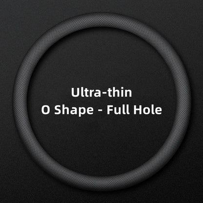 Purilite Select Ultra-Thin Universal Car Steering Wheel Cover – Breathable Faux Leather Wrap (37–38cm)